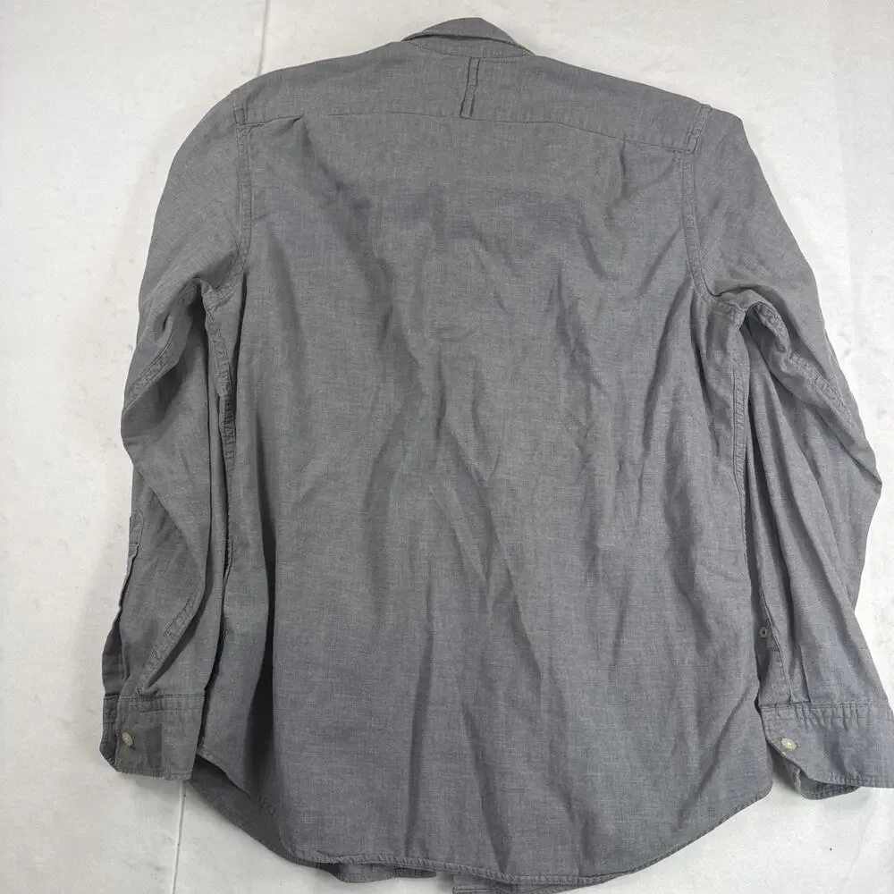 Banana Republic Shirt Mens Large Gray Luxe Flannel Fit Long Sleeve Button Up
